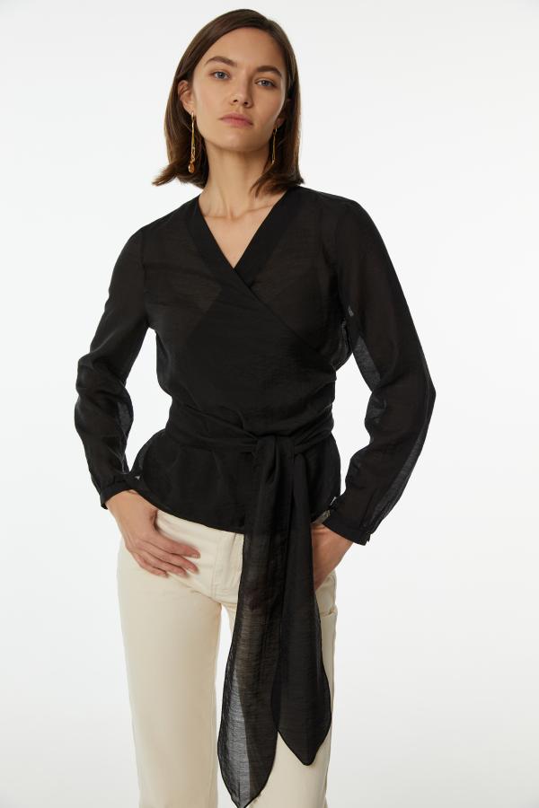 Блуза арт.B0522015 Цвет: Черный, размер XS ,S ,M ,L - фото 1