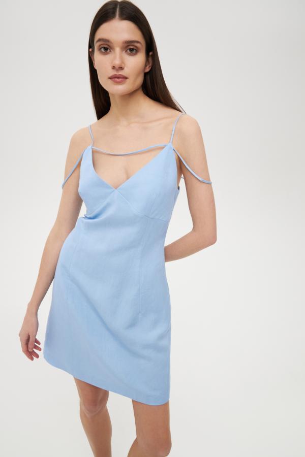Платье арт.D1222004 Цвет: Голубой, размер XS ,S ,M ,L ,XL - фото 1
