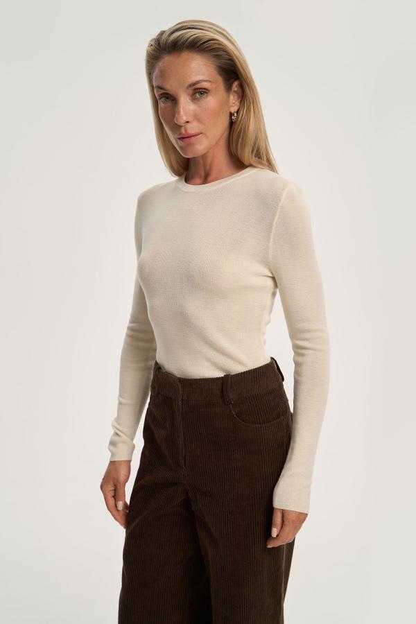 

Лонгслив из шерсти и шелка арт.FW24/K/LS/001/ML Цвет: Молочный