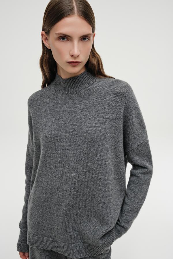 Пуловер арт.B0123016W Цвет: Серый - меланж