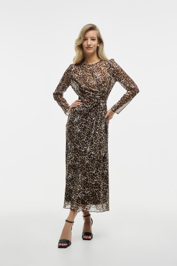 Платье Leo артFW24D3LS013BEBR Цвет Бежевый Коричневый 3200₽