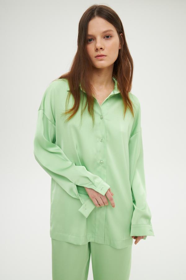 Блуза арт.B0222003 Цвет: Зеленый, размер XS ,S ,M ,L ,XL - фото 1