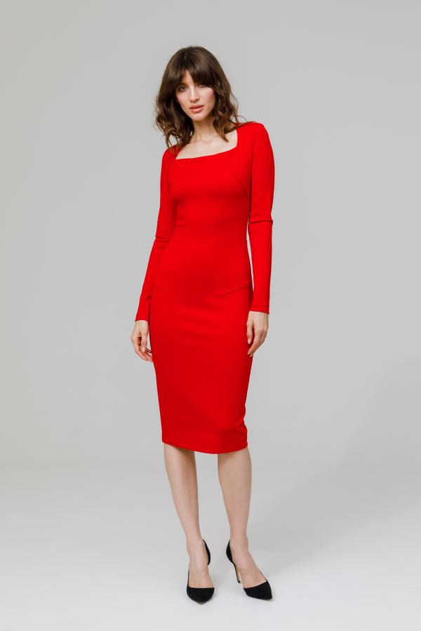 Платье арт.D0919002 Цвет: Красный, размер XS ,S ,M ,L - фото 1