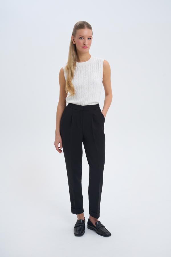 Брюки 78 с подворотами neo elegance артSS25SPSL003BL Цвет Черный 1800₽