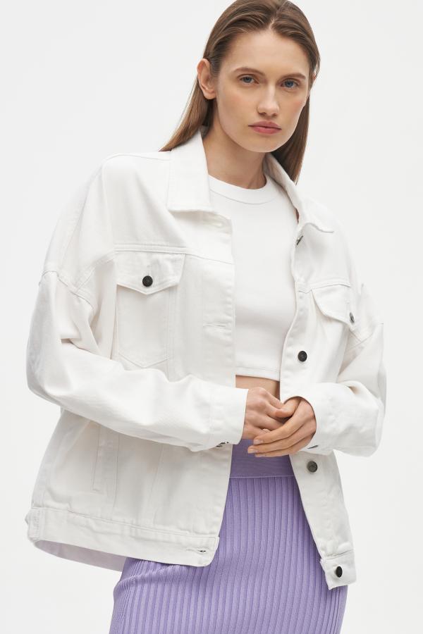 Куртка джинсовая арт.C122004W Цвет: Белый, размер XS ,S ,M ,L