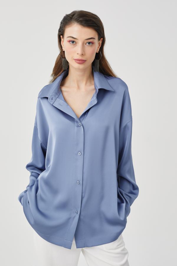 Блуза арт.B0222003 Цвет: Синий, размер XS ,S ,M ,L ,XL - фото 1