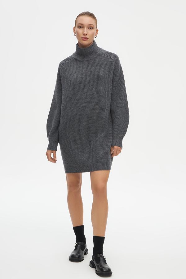 Платье-свитер арт.D0323001W Цвет: Серый меланж